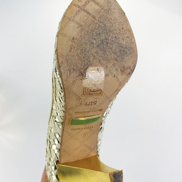 L.A.M.B Gold/White Davi Pumps - Picture 7 of 11